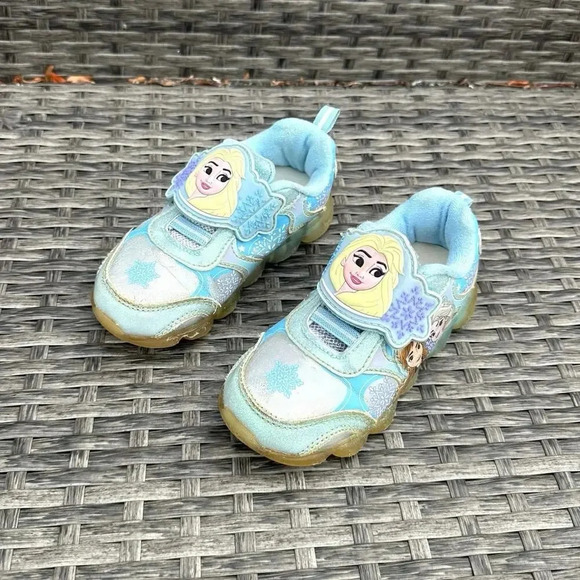 Disney Frozen Toddler Girl Athletic Light Up Sneakers Size 9 - Picture 4 of 10